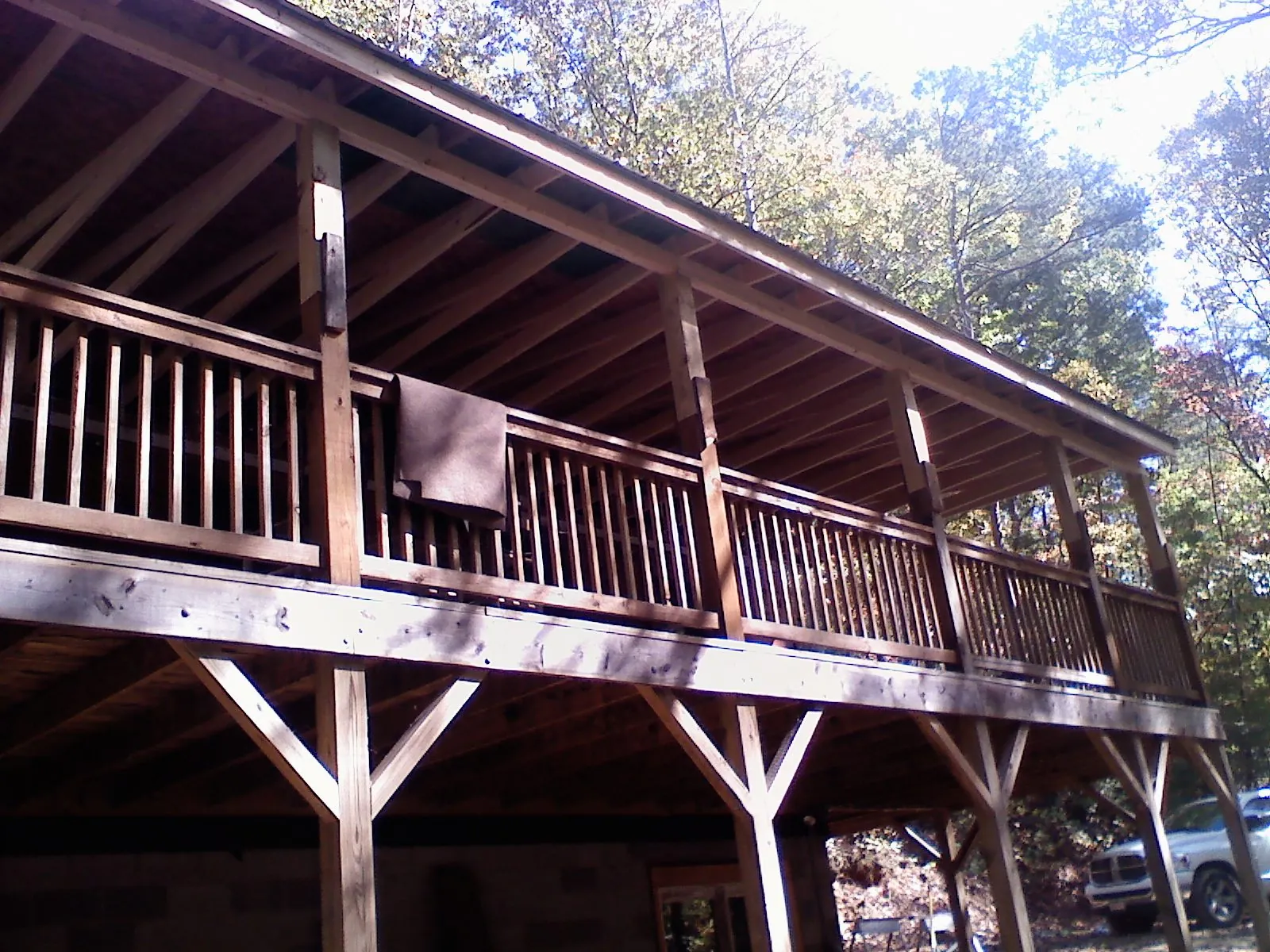 Timber framing under a new elevated porch and deck — Roof Leak Repair in Parksley by Roofing Brothers